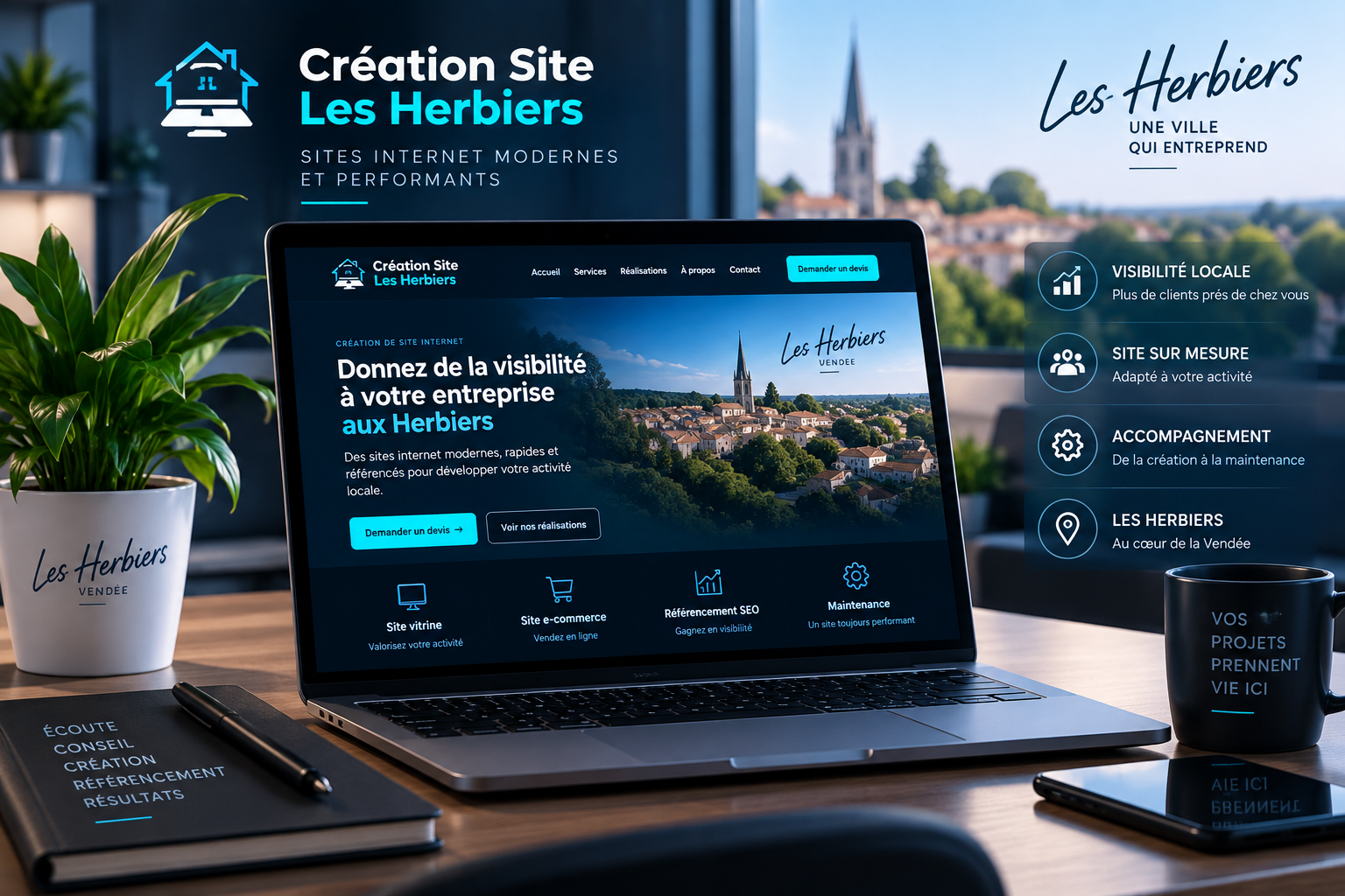 Création d’un site internet professionnel pour une entreprise aux Herbiers